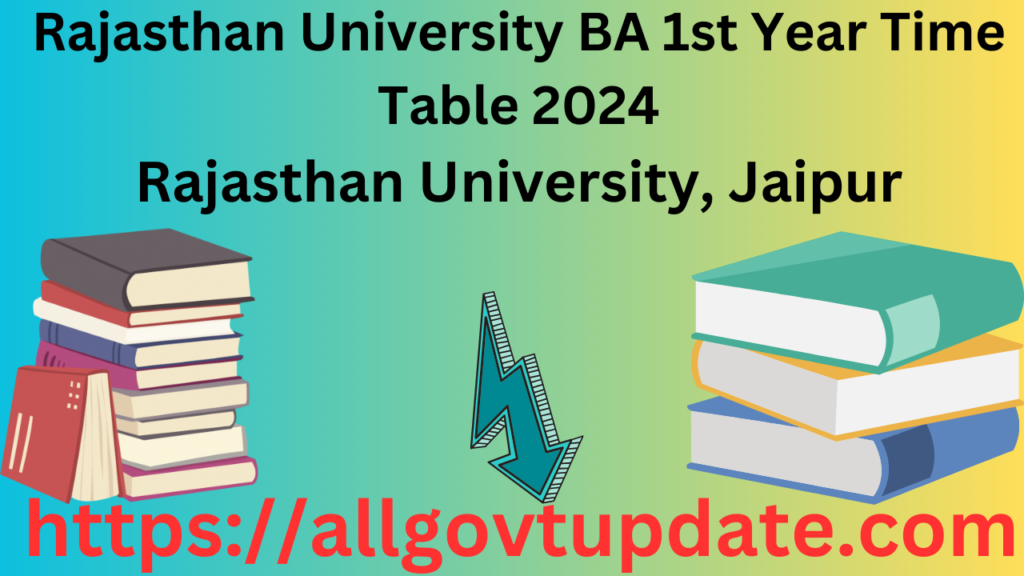 Rajasthan University BA 1st Year Time Table 2024 (OUT) Download Here ...