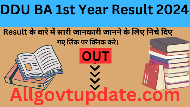 DDU BA 1st Year Result 2024 - Www,ddugu.ac.in BA Result 2024