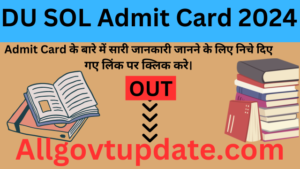 DU SOL Admit Card 2024 - Delhi University Hall Ticket 2024